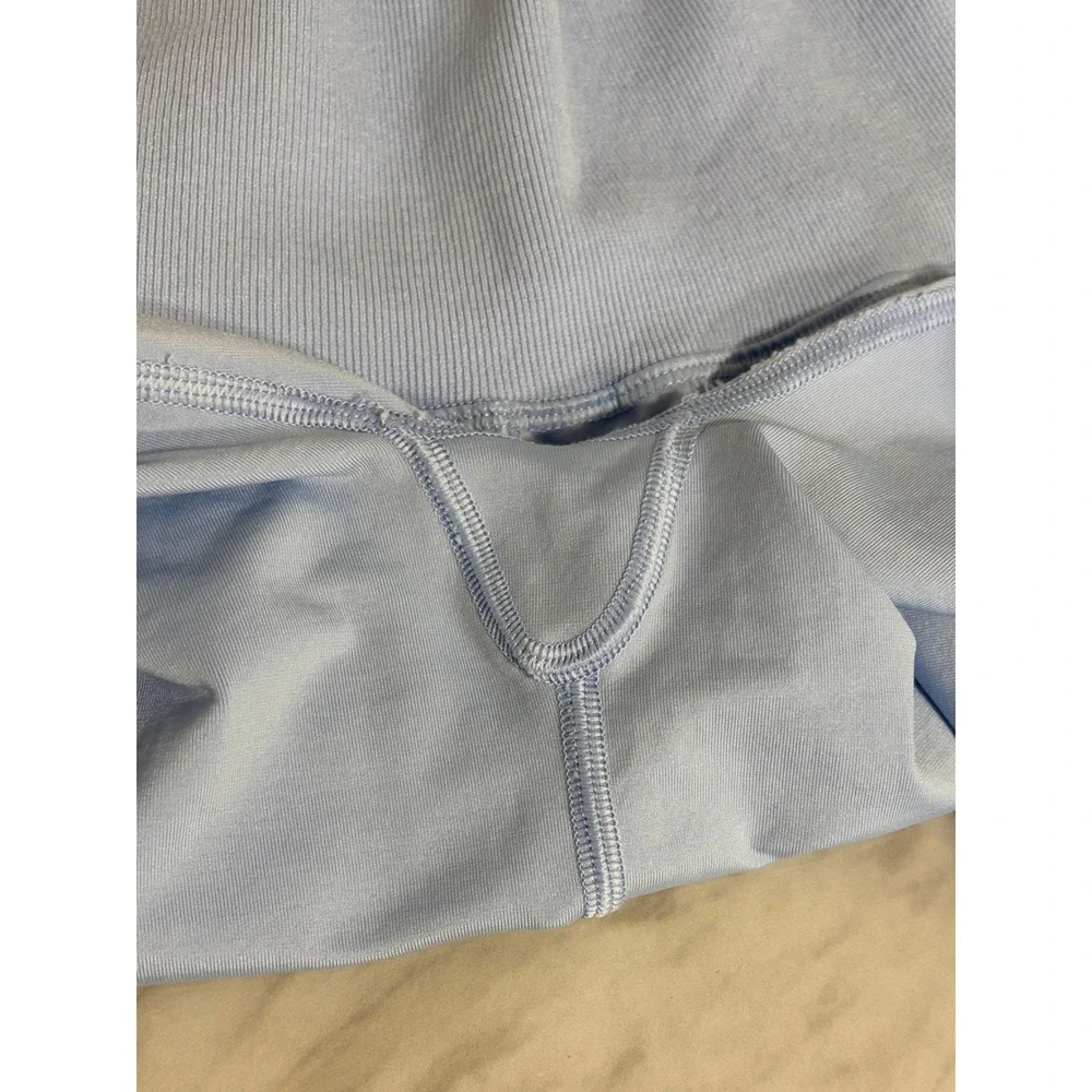 Alo Yoga High Rise Seamless Pointelle Mesh Leggings Light Blue Medium